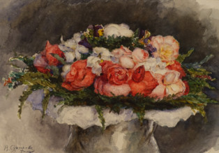 Bouquet 1884 Study for the painting Scene from a Roman Carnival Surikov Vasily (1848-1916) Watercolour