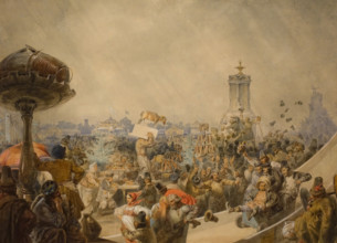 Folk rejoycing 1857 Zichy Mikhail (1827-1906) Watercolor