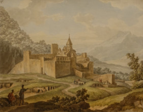 Ananuri Fortress-monastery in Georgia 1804 Mikhail Matveevich Ivanov (1748-1823) Watercolour