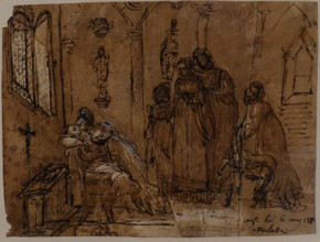 Scene in a Gothic Chapel Jean-Baptiste Mallet (1759-1835) Late 1800s