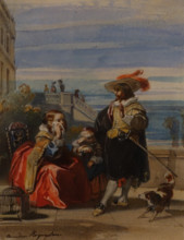 Mourning a Dead Bird Roqueplan Camille-Joseph-Etienne (1800-1855)