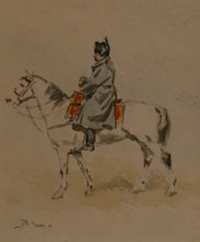 Napoleon on horseback Ernest Meissonier (1815-1891) Watercolor