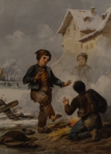 Boys by the Fire Julien-Michel Gué (1789-1843)