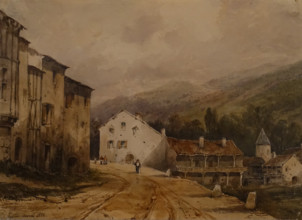 Mountain Village by the Road 1832 Pierre-Justin Ouvrié (1806-1879/1880)