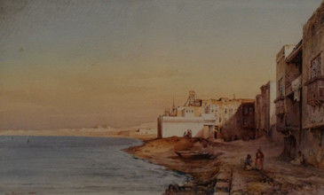 Coastal village 1844 Charles Pierron (active in the mid-19th century)
