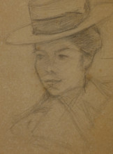 Portrait of Elena Guro (1877-1913) 1903-1905 Mikhail Vasilyevich Matyushin (1861-1934)