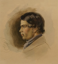 Portrait of Konstantin Chernyshev (1832-1853) the Artist 1853 Andrey Popov (1832-1896)