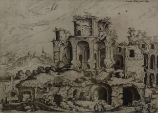 Depiction of the ruins of the Palatine Hill