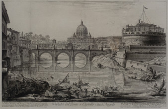 View of the bridge and Castel Sant'Angelo