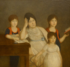Family portrait of Avdotya Fedorovna Povalishina with children by Spazhinsky Efim