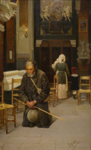 Beggar in a church