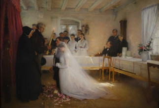 Blessing of the young couple before marriage