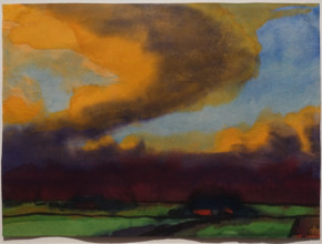 Marsh Landscape with Stormy Sky