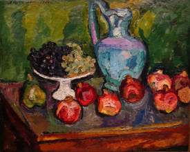 Still life with pomegranates
