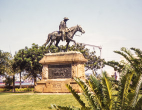 The Dick King statue, located in Durban, South Africa,