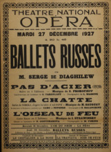 Poster for performances of the 'Russian Ballet of Sergei Dyagelev'