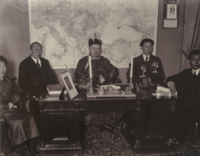Mongolian delegation at the reception with People's Commissar for Foreign Affairs of the USSR S.M.Chicherin.