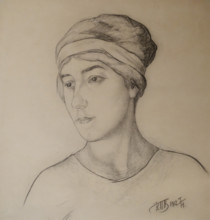 Portrait of the artist's wife Maria  Petrova-Vodkina