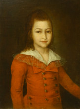 Portrait of a boy in a red caftan