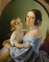 Portrait of an unknown woman with a child