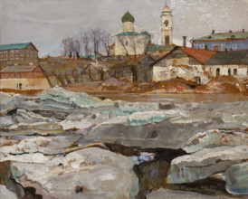 Ice drift in Pskov