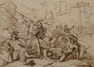 Socrates Defending Alcibiades in the Battle of Potidaea Between 1826 and 1828