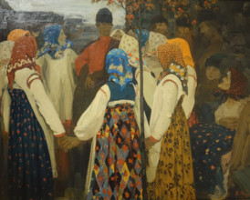 A Man breaking into maidens round dance