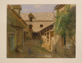 Village courtyard in France