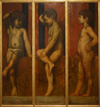 Three nude putti