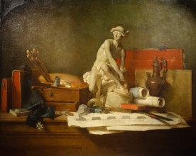 Still life with the attributes of the arts
