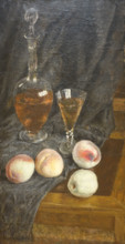 Decanter and Peaches