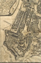 Map of the city of Rome, year 1756, Giovan Battista la Falda engraver, Giacomo de Rossi printer
