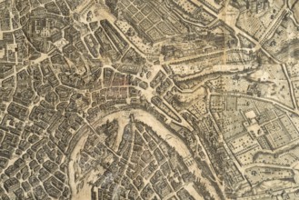 Map of the city of Rome, year 1756, Giovan Battista la Falda engraver, Giacomo de Rossi printer