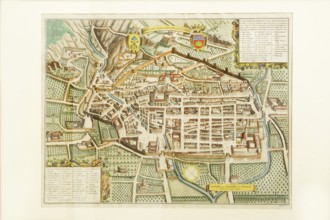 Pierre Mortier, map of Gubbio, ancient royal city of Umbria, 17th century