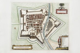 Pierre Mortier, map of Senogallia Ville de l'Etat de l'Eglise, 17th century, engraving
