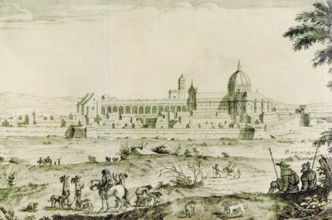 Pierre Mortier, view of Loreto, engraving, 17th century