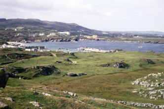 Pier at coastal fishing village of Portnablagh.
