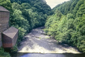 Weir on River Afon Teifi Wool mill.
