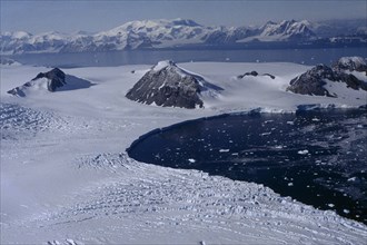 ANTARCTICA , Landscape, Aerial view of glacier