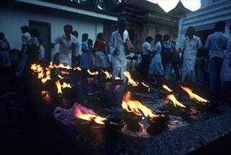 SRI LANKA, Religion, Lighted lamps for Wessac