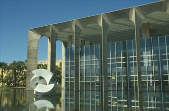 BRAZIL, Federal District, Brasilia, "Hamarati Palace, housing the Foreign Office, with modern