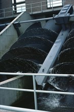 ENVIRONMENT, Water Treatment, Close up of an Archimedes Screw in Kinderdyke Pumping Station in