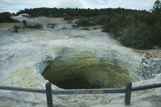 NEW ZEALAND, North Island, Waiotapu, The Devils Home in thermal region.
