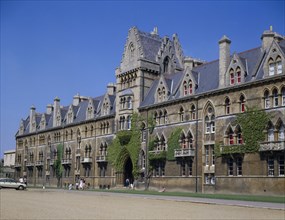 ENGLAND, Oxfordshire, Oxford, Christ Church College with view of exterior.