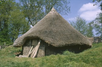 EDUCATION, Museum, Reconstruction of Iron Age roundhouse.