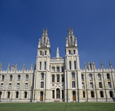 ENGLAND, Oxfordshire, Oxford, All Souls College with view of the Rear Quadrangle exterior.