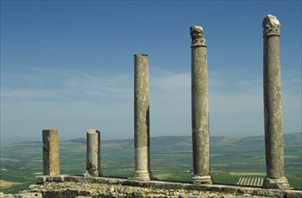 TUNISIA, Dougga, Temple of Saturn Roman ruins.