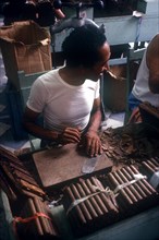 CUBA, Sancti Spiritus, Trinidad, Worker in cigar factory