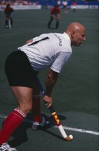 10037109 SPORT Ball Games Mens Hockey German player during the Great Britain versus Germany match in Milton Keynes 1992.