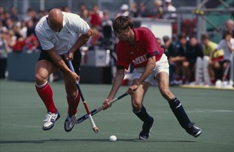 10037110 SPORT Ball Games Mens Hockey Great Britain v Germany match in Milton Keynes 1992.